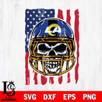Los Angeles Rams American Skull Helmet Svg Eps Dxf Png File, Digital Download, Instant Download