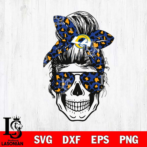 Los Angeles Rams Badass Women Skull SVG