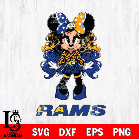 Los Angeles Rams Beauty Minnie Mouse Svg Eps Dxf Png File, Digital Download, Instant Download