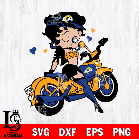 Los Angeles Rams Betty Boop And Badass Motor Svg Eps Dxf Png File, Digital Download, Instant Download