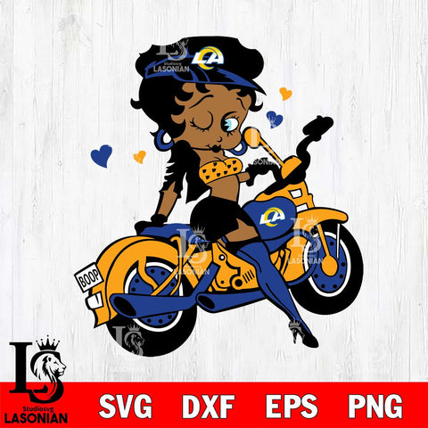 Los Angeles Rams Betty Boop And Badass Motor SVG Svg Eps Dxf Png File, Digital Download, Instant Download