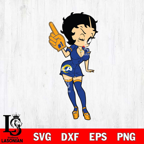 Los Angeles Rams Betty Boop Cheering Svg Eps Dxf Png File, Digital Download, Instant Download