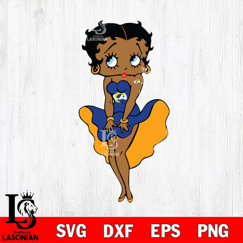 Los Angeles Rams Betty Boop Sexy Cheering SVG Svg Eps Dxf Png File, Digital Download, Instant Download