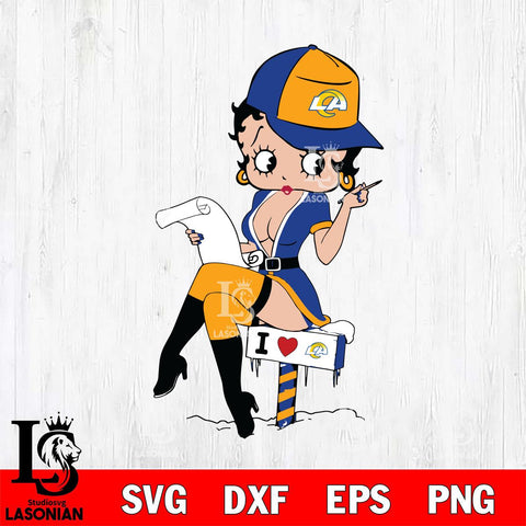 Los Angeles Rams Betty Boop Sexy Fan Svg Eps Dxf Png File, Digital Download, Instant Download