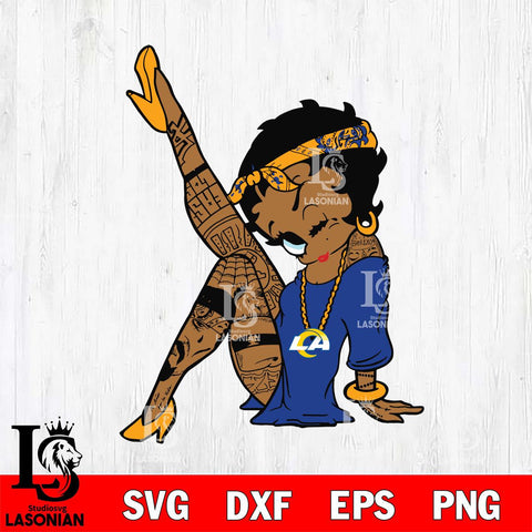 Los Angeles Rams Betty Boop Tattoo Girl SVG Svg Eps Dxf Png File, Digital Download, Instant Download