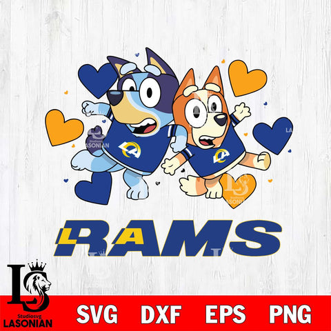 Los Angeles Rams Bluey & Bingo 10 Svg Eps Dxf Png File, NFL svg, Digital Download, Instant Download