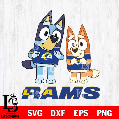 Los Angeles Rams Bluey & Bingo 6 Svg Eps Dxf Png File, NFL svg, Digital Download, Instant Download