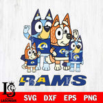 Los Angeles Rams Bluey & Bingo 7 Svg Eps Dxf Png File, NFL svg, Digital Download, Instant Download