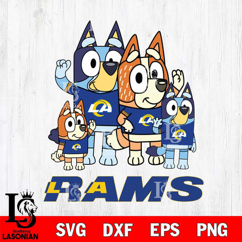 Los Angeles Rams Bluey & Bingo 7 Svg Eps Dxf Png File, NFL svg, Digital Download, Instant Download