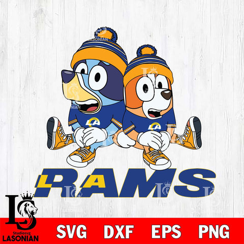 Los Angeles Rams Bluey & Bingo 8 Svg Eps Dxf Png File, NFL svg, Digital Download, Instant Download