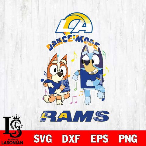 Los Angeles Rams Bluey Bingo Dance Mode Svg Eps Dxf Png File, NFL svg, Digital Download, Instant Download