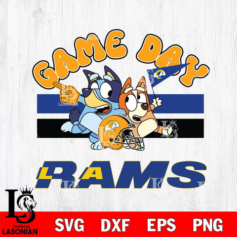Los Angeles Rams Bluey Chilli  Game day NFL Svg Eps Dxf Png File, Digital Download, Instant Download