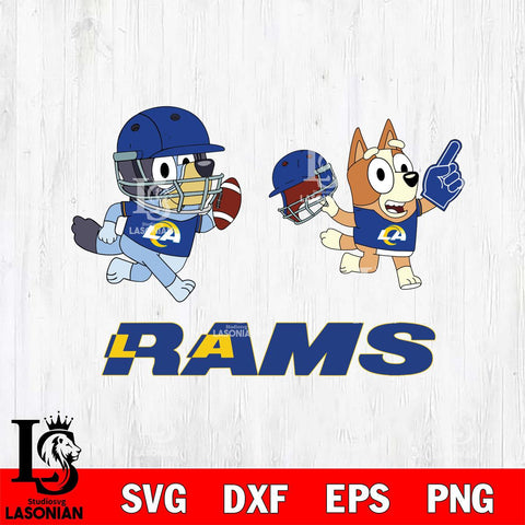 Los Angeles Rams Bluey Chilli NFL 2 Svg Eps Dxf Png File, Digital Download, Instant Download