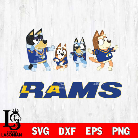 Los Angeles Rams Bluey Dance Mode Squats Svg Eps Dxf Png File, Digital Download, Instant Download