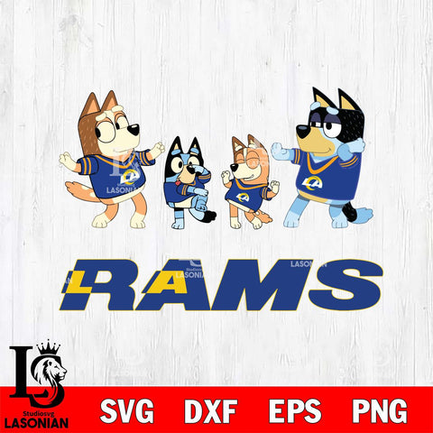 Los Angeles Rams Bluey Dance Squats Svg Eps Dxf Png File, Digital Download, Instant Download