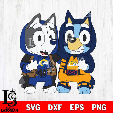 Los Angeles Rams Bluey Deadpool Wolverine Svg Eps Dxf Png File, Digital Download, Instant Download