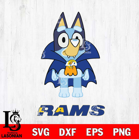 Los Angeles Rams Bluey Dracula Halloween Svg Eps Dxf Png File, Digital Download, Instant Download