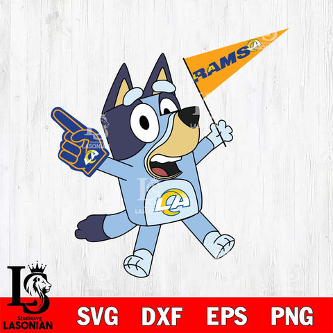 Los Angeles Rams Bluey Flag NFL Football Svg Eps Dxf Png File, Digital Download, Instant Download