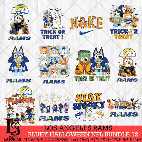 Los Angeles Rams Bluey Halloween 12 SVG Svg Eps Dxf Png File, Digital Download, Instant Download