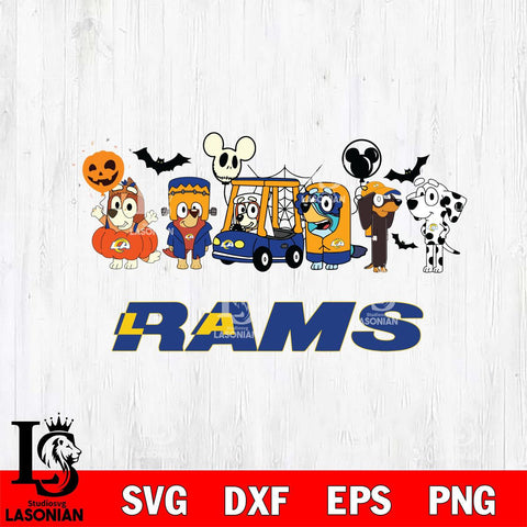 Los Angeles Rams Bluey Halloween Svg Eps Dxf Png File, Digital Download, Instant Download