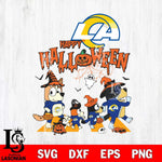 Los Angeles Rams Bluey Halloween Family Svg Eps Dxf Png File, Digital Download, Instant Download