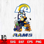 Los Angeles Rams Bluey Halloween NFL 2 Svg Eps Dxf Png File, Digital Download, Instant Download