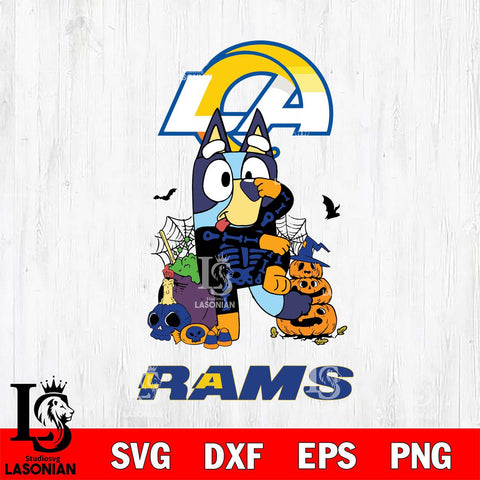 Los Angeles Rams Bluey Halloween NFL 2 Svg Eps Dxf Png File, Digital Download, Instant Download