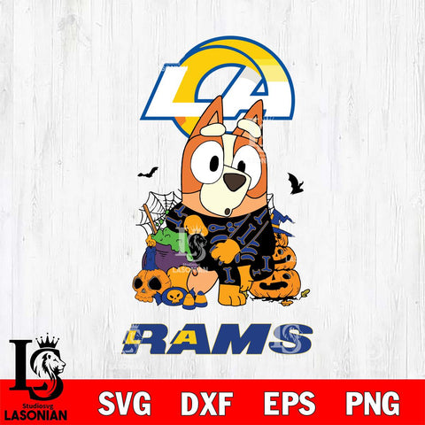 Los Angeles Rams Bluey Halloween NFL Svg Eps Dxf Png File, Digital Download, Instant Download