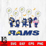 Los Angeles Rams Bluey Halloween Spooky Svg Eps Dxf Png File, Digital Download, Instant Download