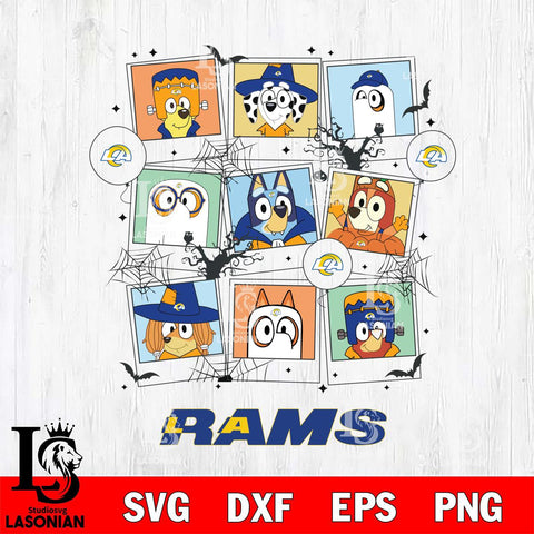Los Angeles Rams Bluey Halloween Sport Svg Eps Dxf Png File, Digital Download, Instant Download
