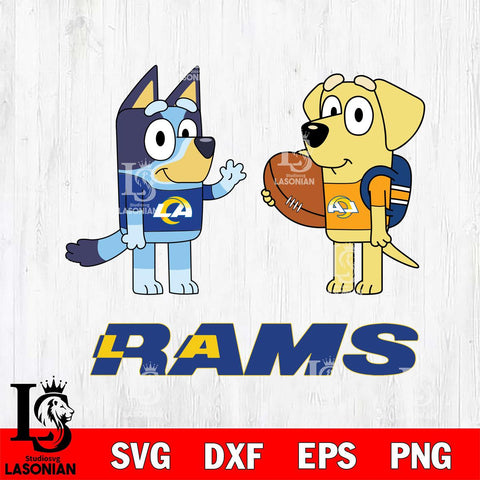 Los Angeles Rams Bluey Lucky Svg Eps Dxf Png File, Digital Download, Instant Download