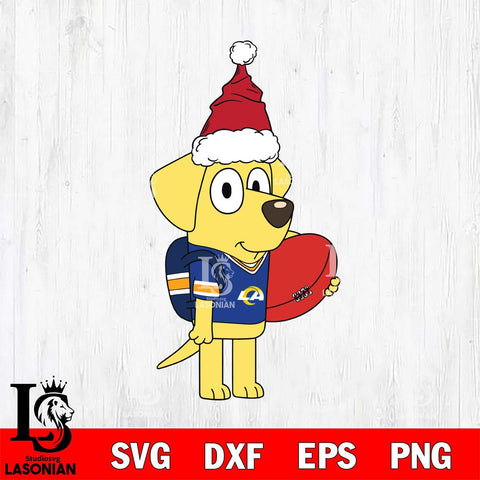 Los Angeles Rams Bluey Lucky Christmas Svg Eps Dxf Png File, Digital Download, Instant Download