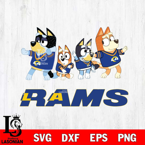 Los Angeles Rams Bluey Mode Dance Squats Svg Eps Dxf Png File, Digital Download, Instant Download