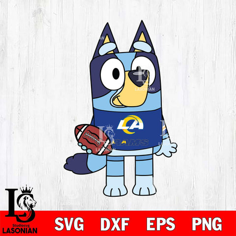 Los Angeles Rams Bluey NFL 2 Svg Eps Dxf Png File, Digital Download, Instant Download