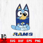 Los Angeles Rams Bluey Styles Football Cricut Files,Bluey Svg file,Digital Download ,Instant Download
