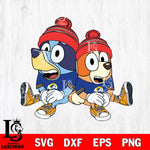 Los Angeles Rams Bluey & Bingo Christmas Svg Eps Dxf Png File, Digital Download, Instant Download