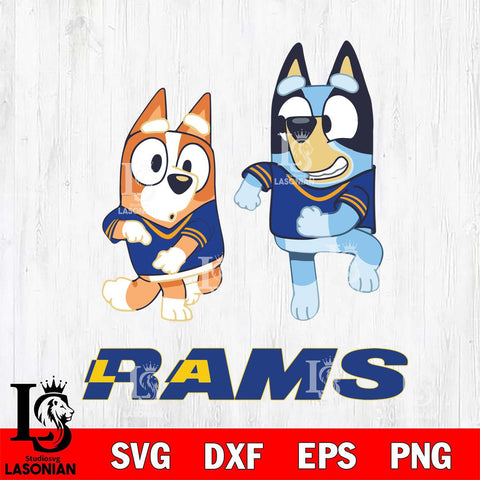 Los Angeles Rams Bluey with Chilli Dance Svg Eps Dxf Png File, Digital Download, Instant Download