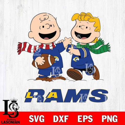 Los Angeles Rams Charlie Brown & Linus Football Cricut,Christmas SVG DXF EPS PNG FILE, Digital Download,Instant Download, Silhouette
