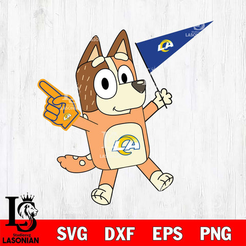 Los Angeles Rams Chilli Heeler Bluey Flag Svg Eps Dxf Png File,NFL Cut Svg Files,Digital File,Sublimation
