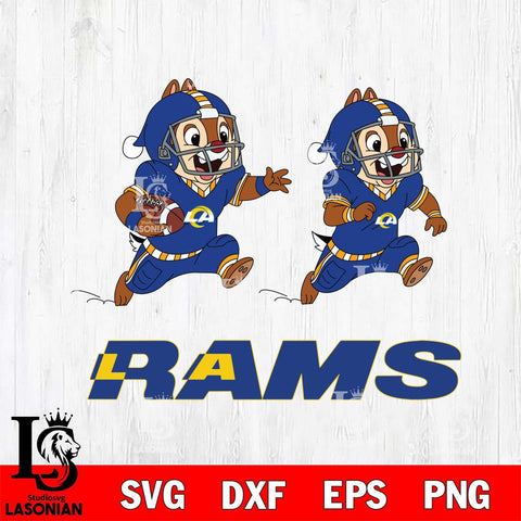 Los Angeles Rams Chip & Dale Football Cricut,Christmas SVG DXF EPS PNG FILE, Digital Download,Instant Download, Silhouette
