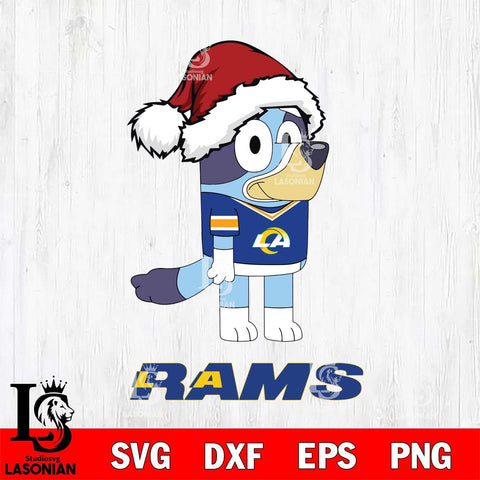 Los Angeles Rams Christmas Bluey Hat Svg Eps Dxf Png File,Cut Svg Files, Digital File, Sublimation