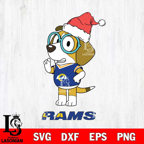 Los Angeles Rams Christmas Bluey Honey Sport Svg Eps Dxf Png File,Cut Svg Files, Digital File, Sublimation