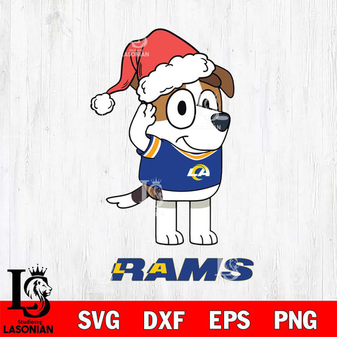 Los Angeles Rams Christmas Bluey Jack Sport Svg Eps Dxf Png File,Cut Svg Files, Digital File, Sublimation