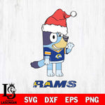 Los Angeles Rams Christmas Bluey Say Hi Svg Eps Dxf Png File,Cut Svg Files, Digital File, Sublimation