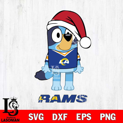 Los Angeles Rams Christmas Bluey Sport Svg Eps Dxf Png File,Cut Svg Files, Digital File, Sublimation
