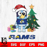 Los Angeles Rams Christmas Bluey Tree Sport Svg Eps Dxf Png File,Cut Svg Files, Digital File, Sublimation