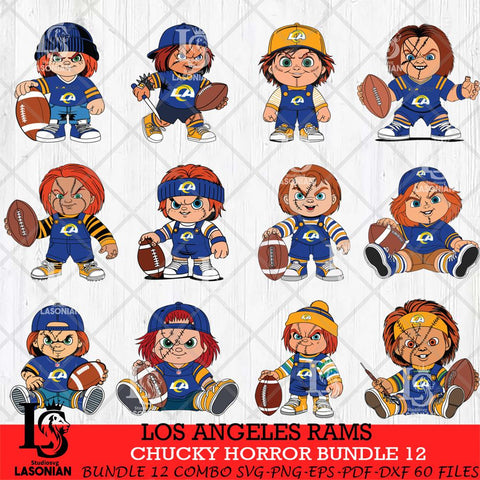 Los Angeles Rams Chucky Horror Bundle 12 SVG Svg Eps Dxf Png File, Bundle NFL svg, Digital Download, Instant Download