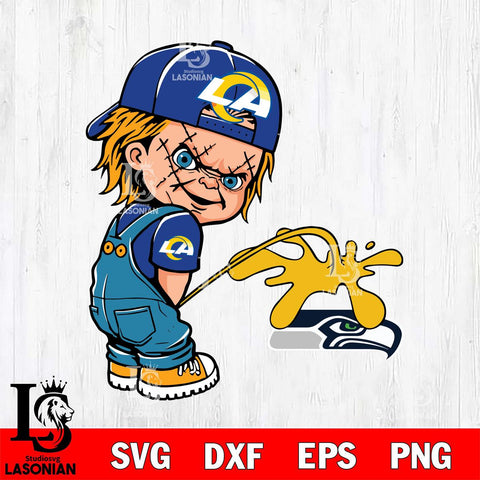 Los Angeles Rams Chucky Piss On Seattle Seahawks Svg Eps Dxf Png File, Digital Download, Instant Download