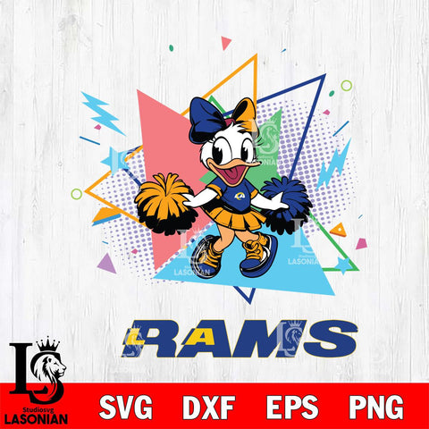 Los Angeles Rams Cute Daisy Duck Cheerleader SVG DXF EPS PNG FILE, Disney Father day File Cut,Digital Download,Instant Download,Disney Svg Files