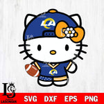 Los Angeles Rams Cute Hello Kitty Football 10 Svg Eps Dxf Png File, NFL svg, Digital Download, Instant Download